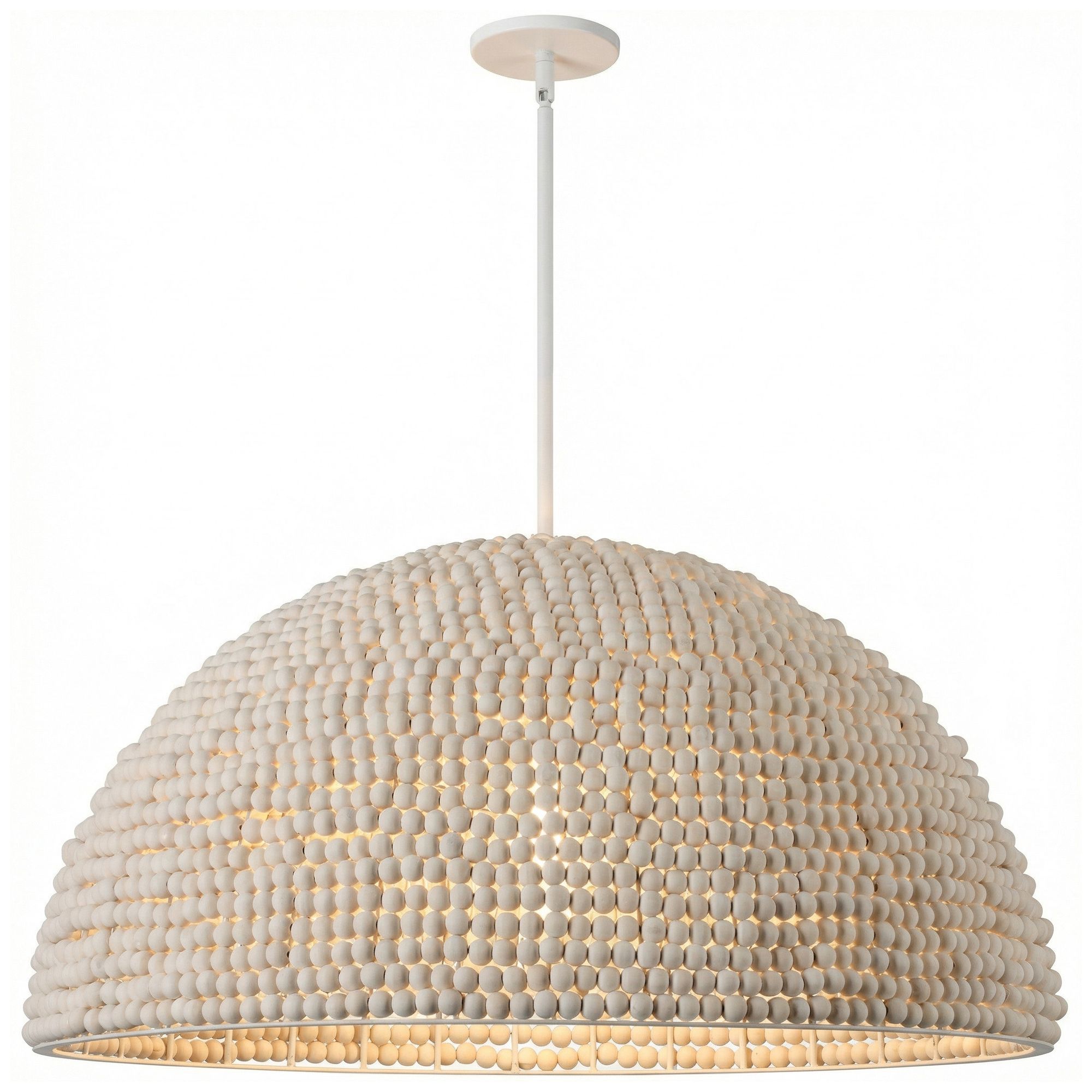 Image 2 Breanne 35" Wide 4-Light Vintage White, Matte White Pendant more views