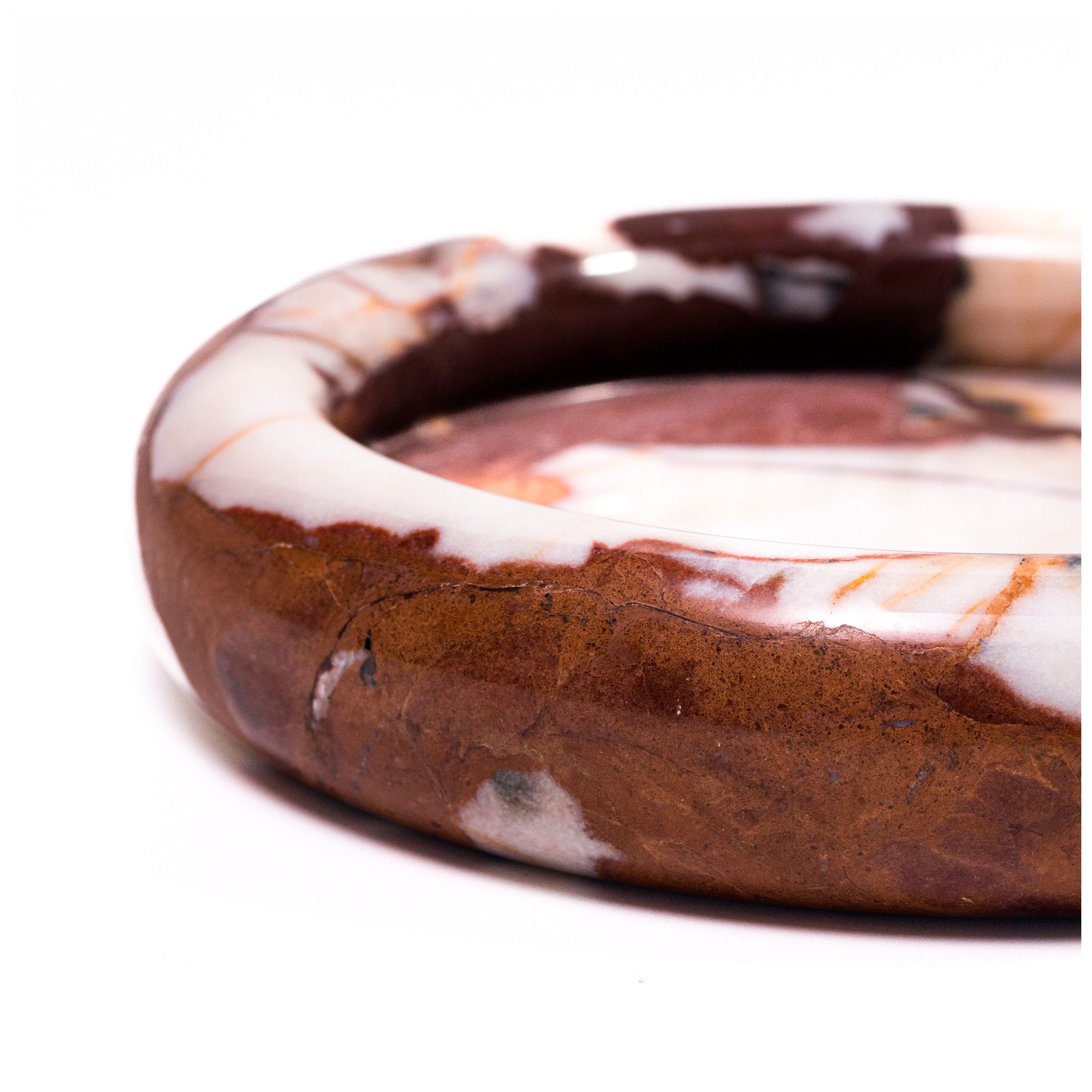 Image 3 Breccia Marble White Brown Round Edged Catch-All more views