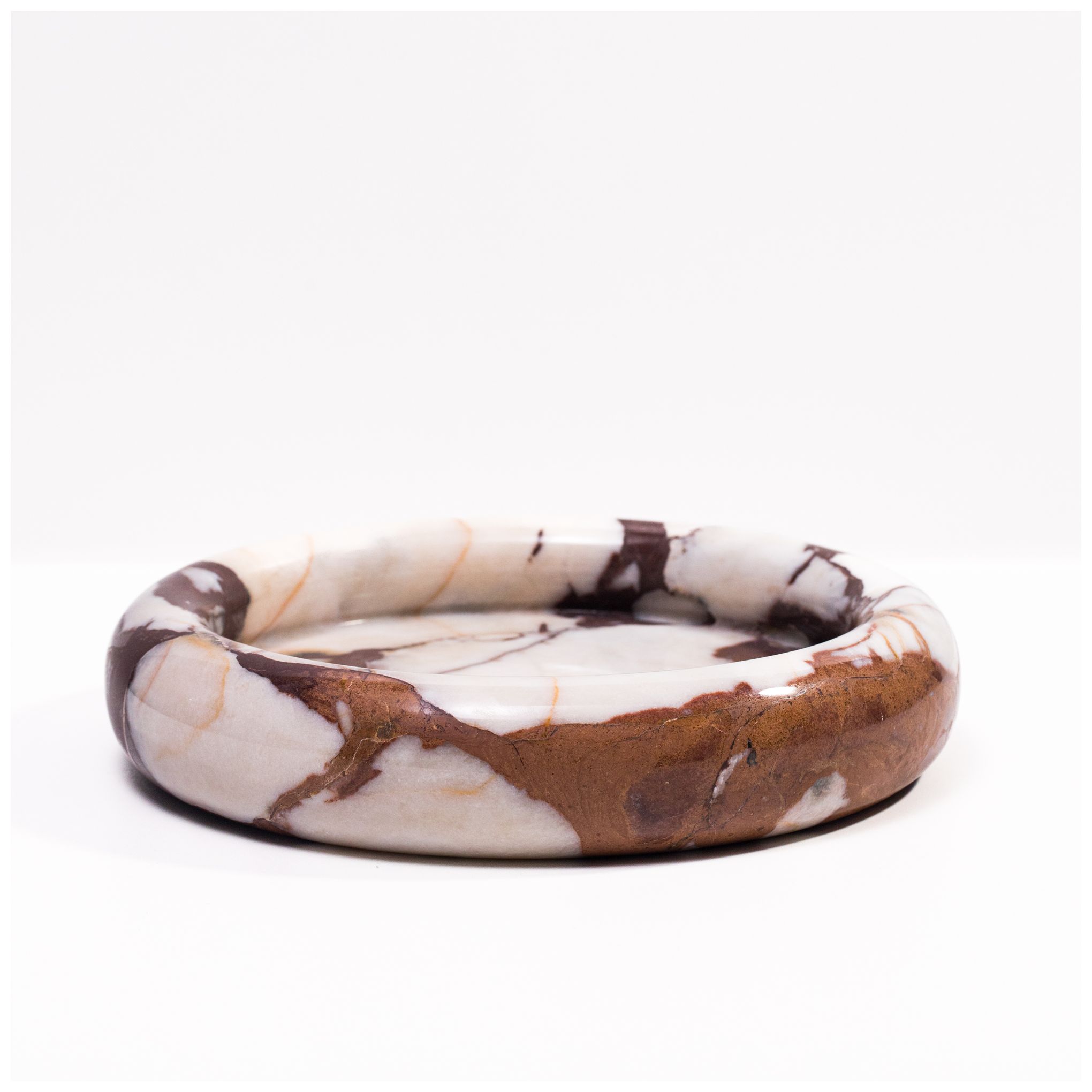 Image 5 Breccia Marble White Brown Round Edged Catch-All more views