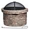 Breckenridge 26"W Faux Stone Wood Burning Outdoor Fire Pit