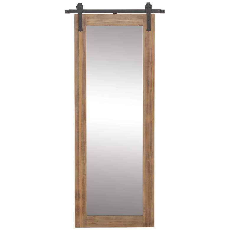 Image 2 Breckin Distressed Brown Wood 34 inch x 71 inch Wall/Floor Mirror