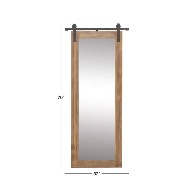 Image 7 Breckin Distressed Brown Wood 34" x 71" Wall/Floor Mirror more views