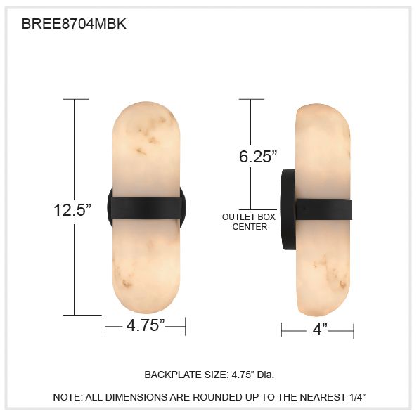 Bree 2-Light Matte Black Wall Sconce