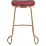 Bree 26 1/4" Burgundy Faux Leather Modern Luxe Counter Stools Set of 2 in scene
