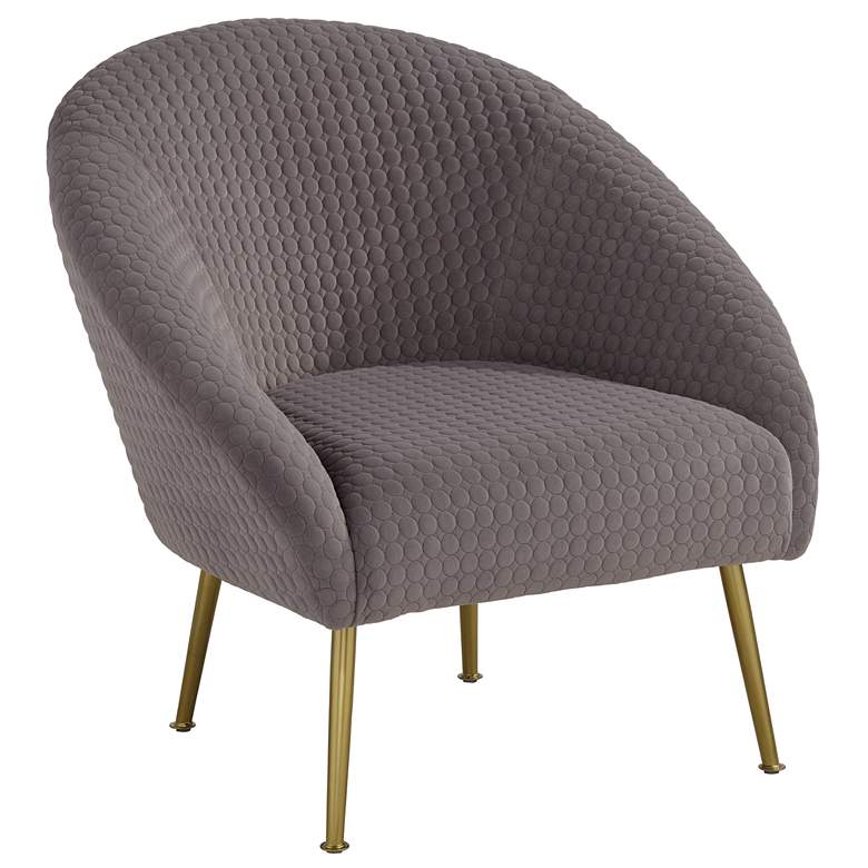 Image 2 Bree Gray Accent Chair with Gold Legs