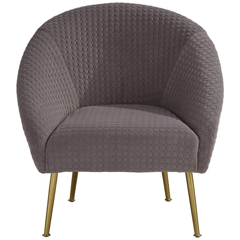 Image 7 Bree Gray Accent Chair with Gold Legs more views