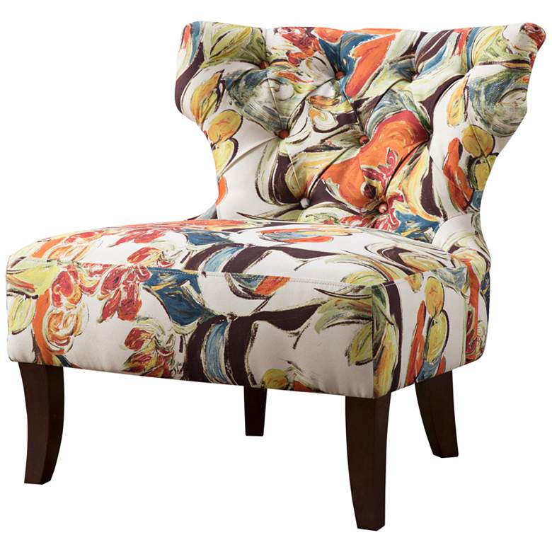 Image 2 Bree Multi-Color Tufted Hourglass Armless Accent Chair