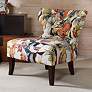 Bree Multi-Color Tufted Hourglass Armless Accent Chair