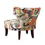 Bree Multi-Color Tufted Hourglass Armless Accent Chair