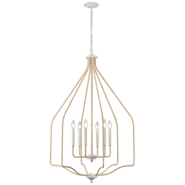 Image 1 Breezeway 28" Wide 6-Light Pendant - White Coral