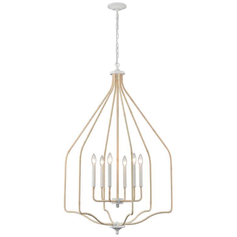 Image 1 Breezeway 28 inch Wide 6-Light Pendant - White Coral