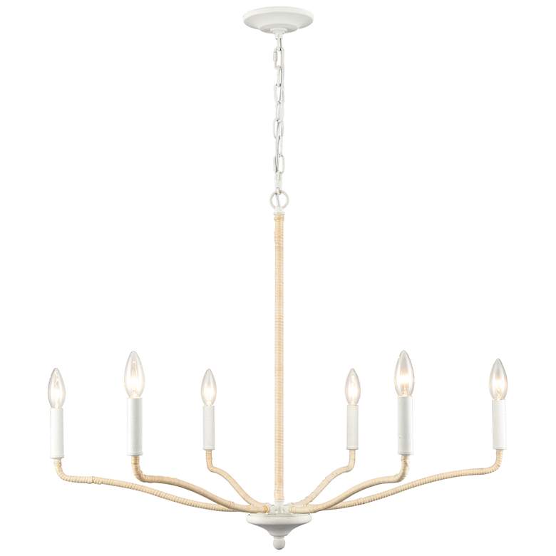 Image 1 Breezeway 31 inch High 6-Light Chandelier - White Coral