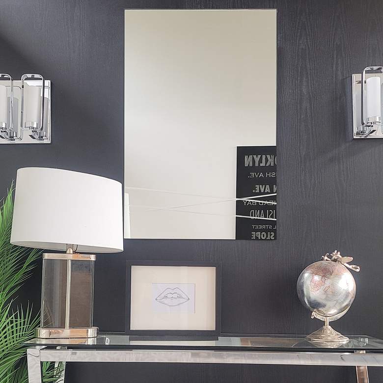 Image 1 Brenda 23 1/2" x 31 1/2" Rectangular Etched Wall Mirror