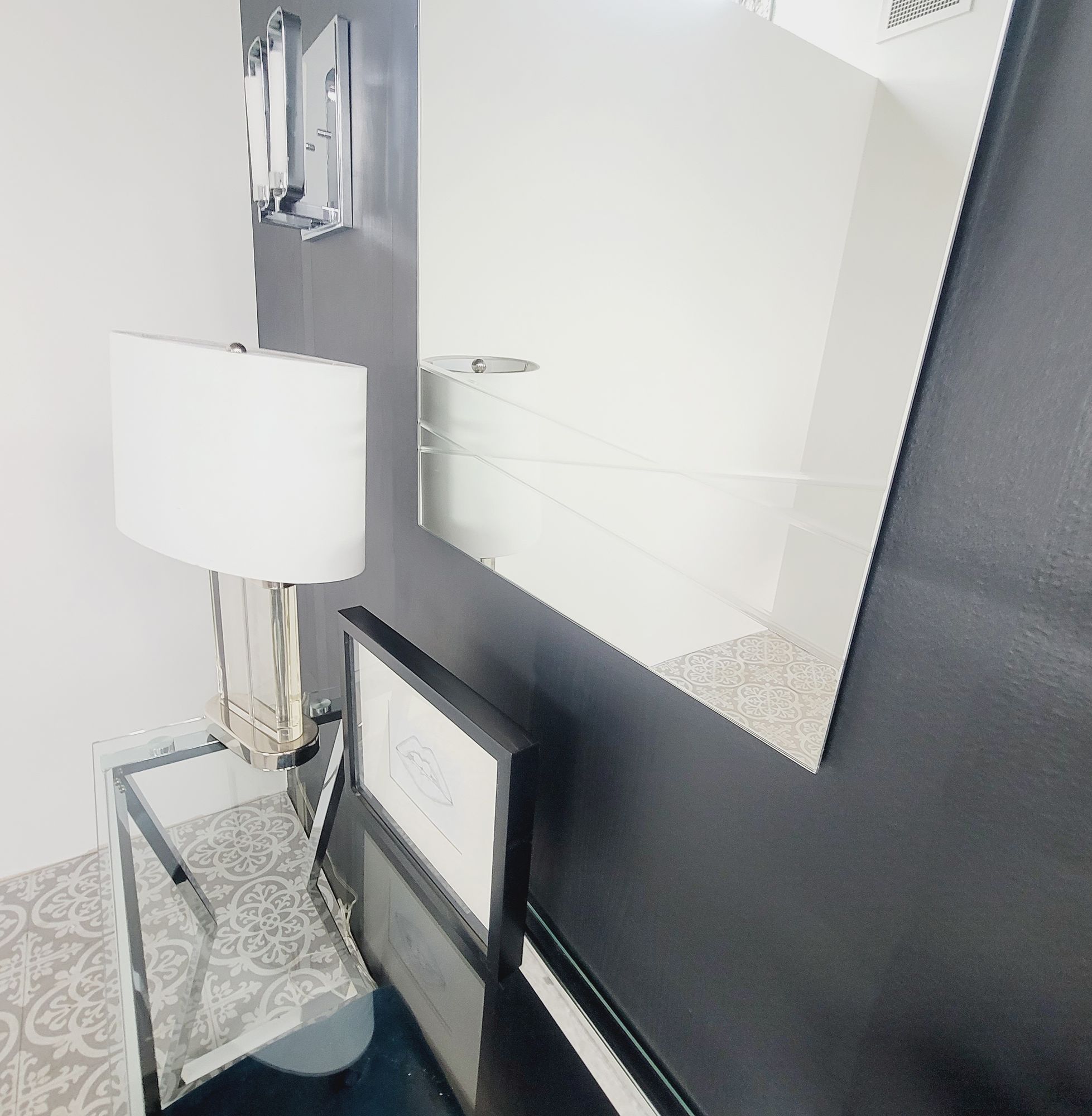 Brenda 23 1/2" x 31 1/2" Rectangular Etched Wall Mirror