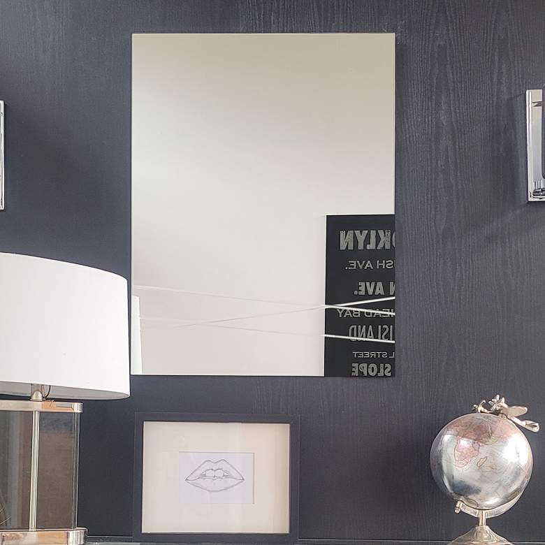 Image 1 Brenda 23 1/2" x 39 1/2" Rectangular Etched Wall Mirror