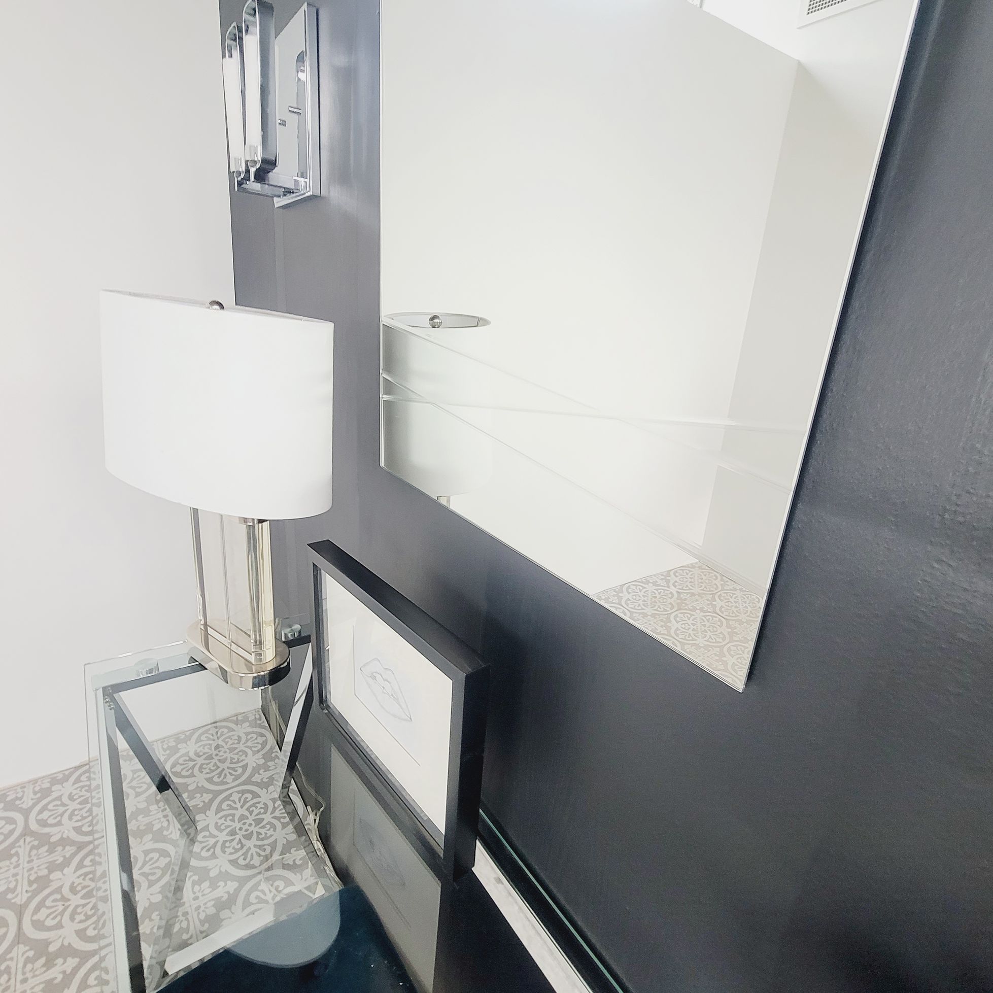 Brenda 23 1/2" x 39 1/2" Rectangular Etched Wall Mirror