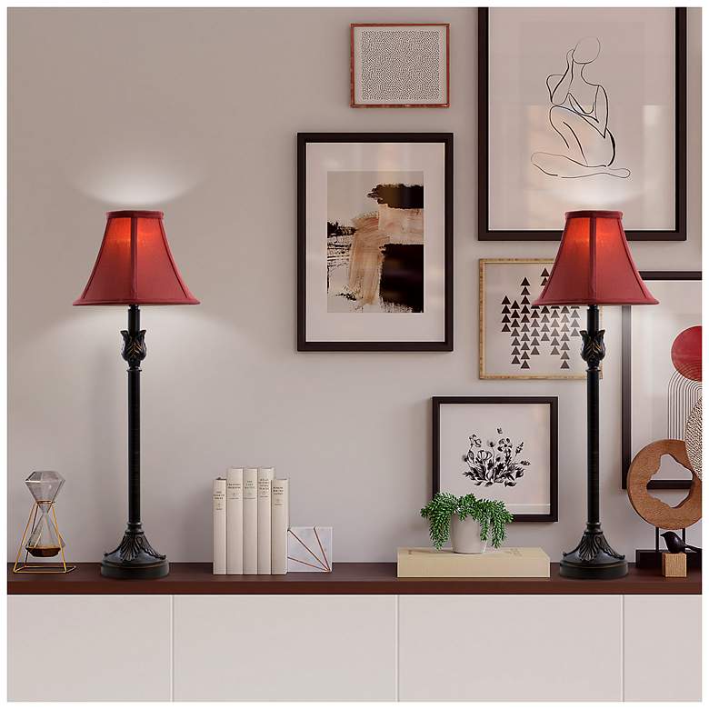 Image 4 Brenda 25.75" High Bronze Buffet Lamp Set of 2 more views