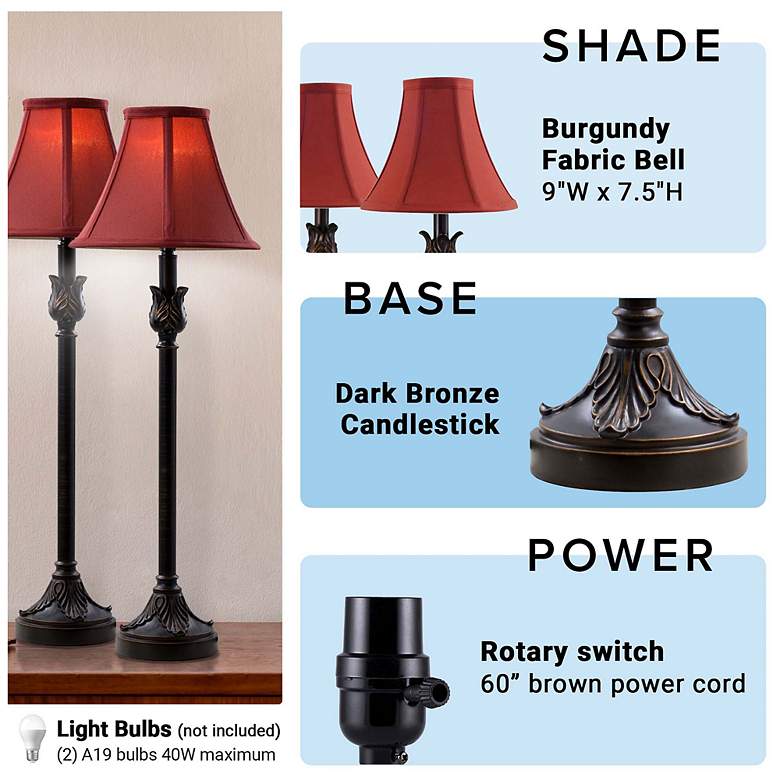 Image 5 Brenda 25.75" High Bronze Buffet Lamp Set of 2 more views