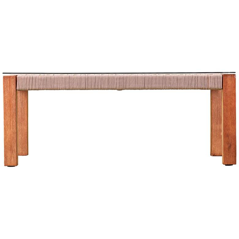 Image 3 Brendina 39 1/2"W Oiled Acacia Wood Outdoor Cocktail Table more views