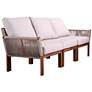 Brendina 86 3/4" Wide White Fabric 3-Seater Outdoor Sofa in scene