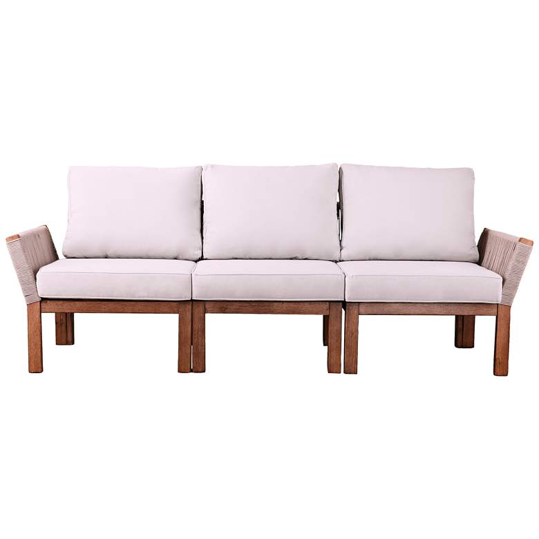Image 4 Brendina 86 3/4" Wide White Fabric 3-Seater Outdoor Sofa more views