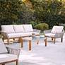 Brendina White 4-Piece Outdoor Cocktail Table and Chair Set