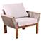 Brendina Woven Rope and White Fabric Outdoor Armchair