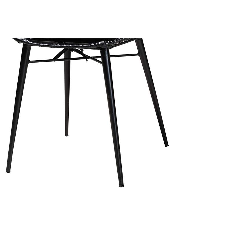 Image 4 Brenna Black Rattan Metal Dining Chairs Set of 2 more views