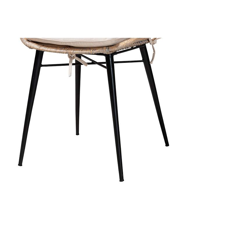 Image 4 Brenna Gray-Washed Rattan Black Metal Dining Chairs Set of 2 more views