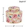 Brenna Multi-Color Floral 8" Wide Round Jar with Lid in scene