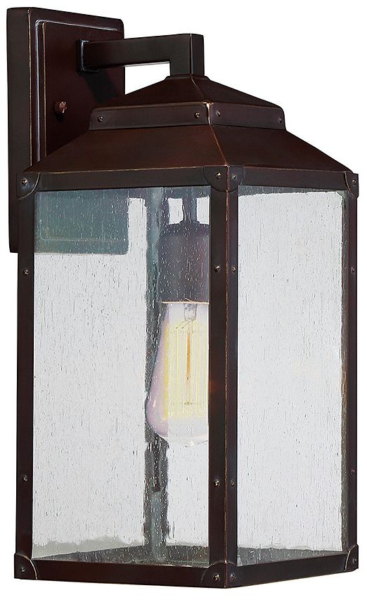 Image 2 Brennan 1-Light Outdoor Wall Lantern in English Bronze with Gold