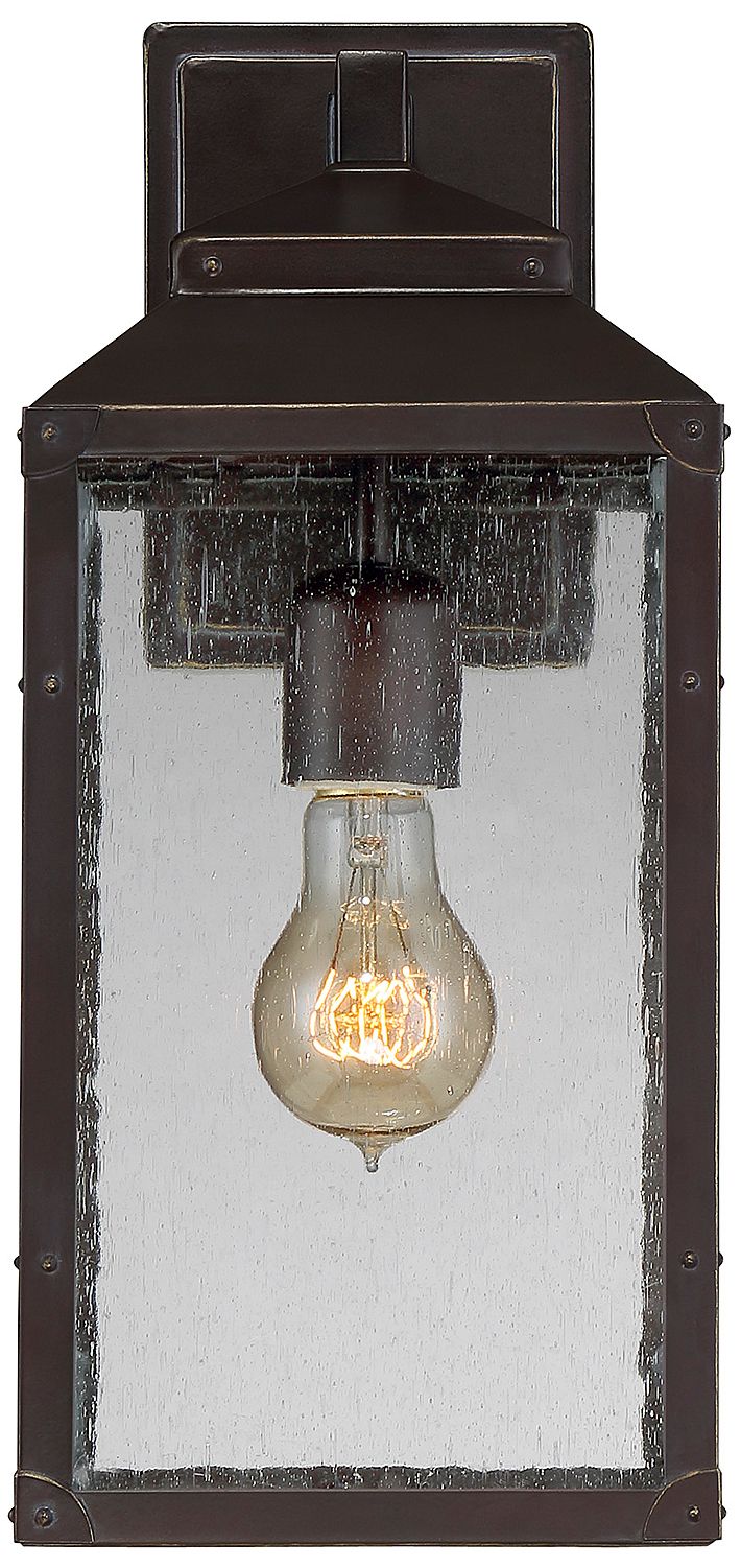Image 3 Brennan 1-Light Outdoor Wall Lantern in English Bronze with Gold more views
