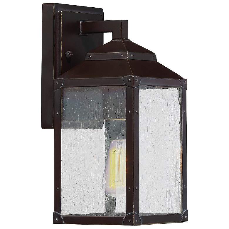 Image 1 Brennan 1-Light Outdoor Wall Lantern in English Bronze with Gold