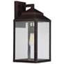 Brennan 1-Light Outdoor Wall Lantern in English Bronze with Gold