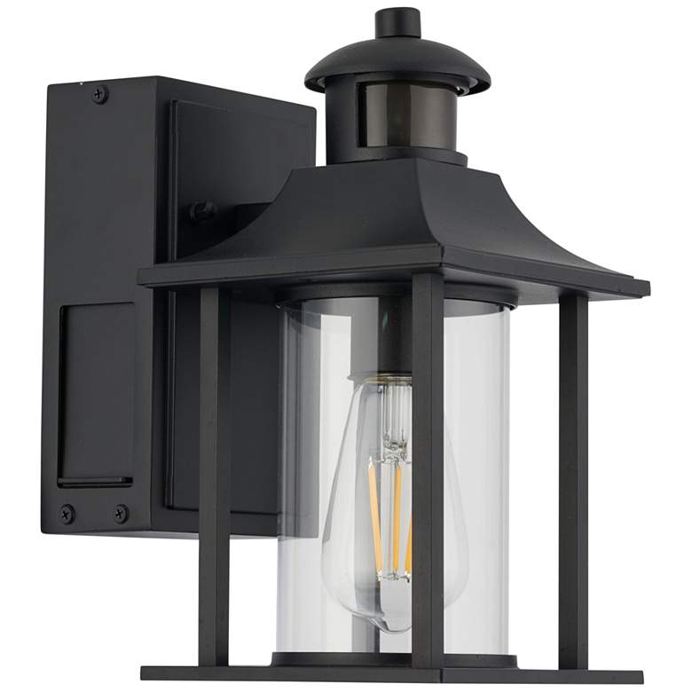 Image 1 Brennan 11 1/2"H Black Dusk to Dawn Motion Sensor LED Outdoor Light