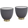 1_Brennan 18 1/2" Wide Gray and Faux Marble Coffee Tables Set of 2