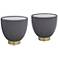 Brennan 18 1/2" Wide Gray and Faux Marble Coffee Tables Set of 2