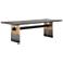Brennan 94" Wide Brass Iron and Oak Ombre Dining Table