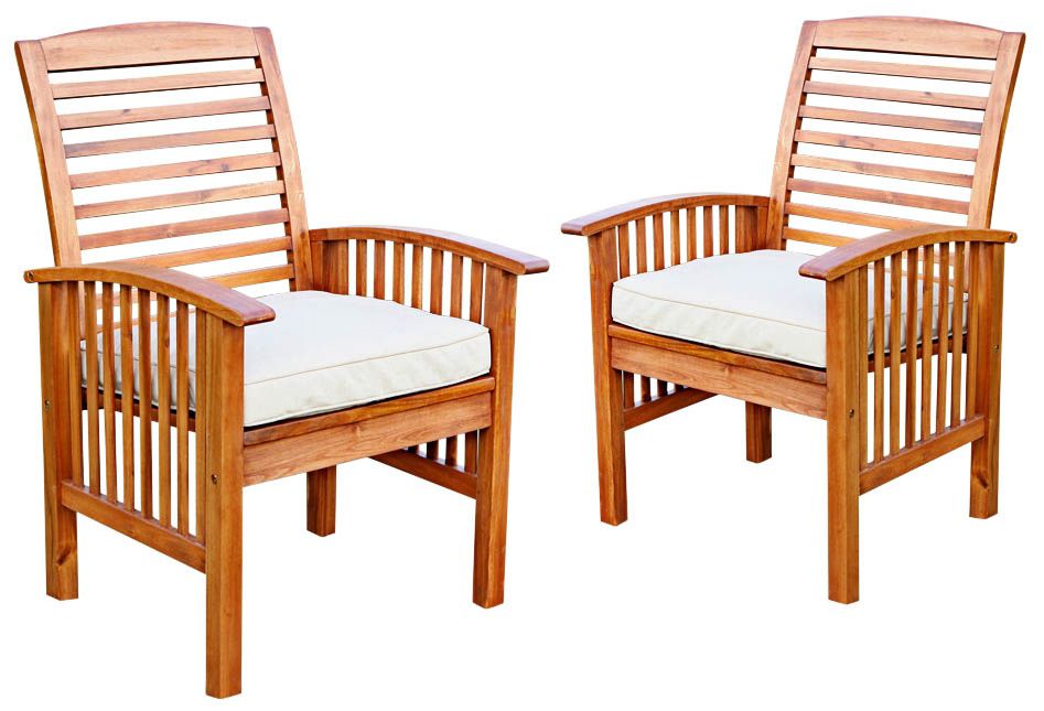 Patio chairs with outlet cushions set of 2