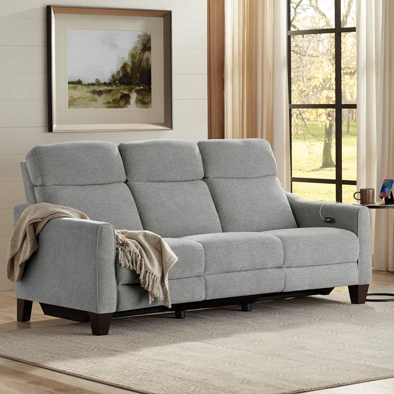 Image 2 Brennan Praetor Dusk Fabric 2-Recliner Power Sofa