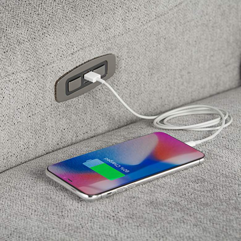 Image 6 Brennan Praetor Dusk Fabric 2-Recliner Power Sofa more views