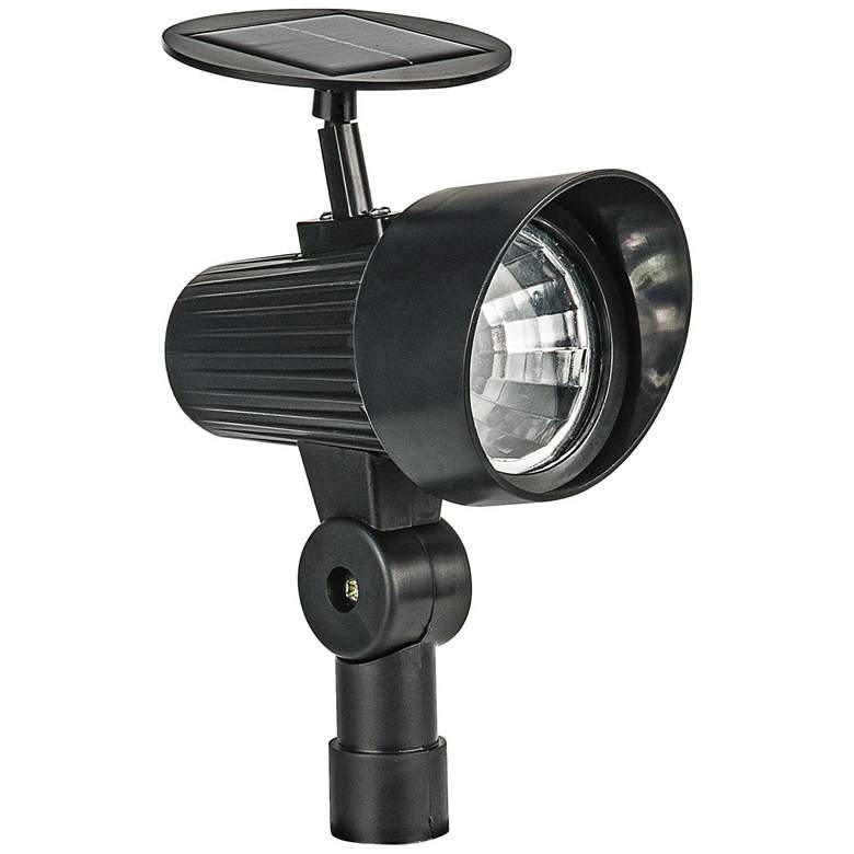 Image 1 Brent 12 1/2" High Black Solar LED Spot Light