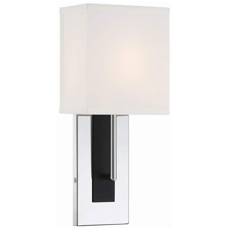 Image 1 Brent 15" High Polished Nickel and Black Forged Wall Sconce