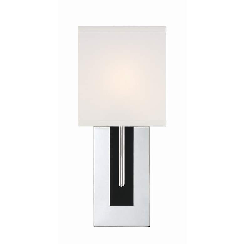 Image 3 Brent 15" High Polished Nickel and Black Forged Wall Sconce more views