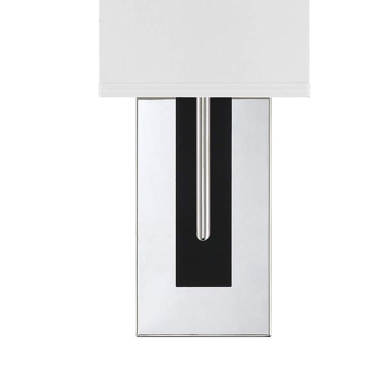 Image 5 Brent 15" High Polished Nickel and Black Forged Wall Sconce more views