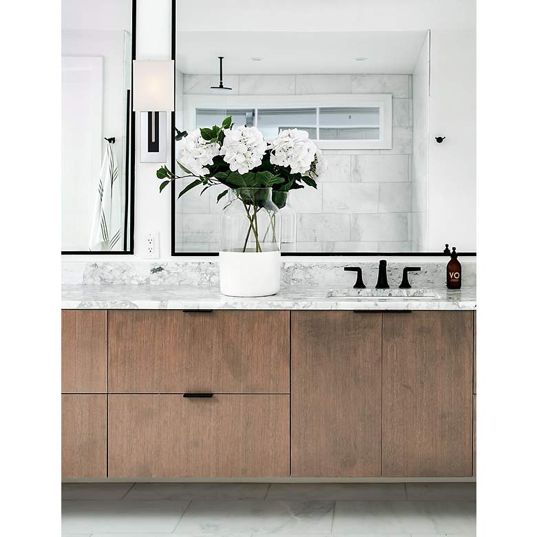 Image 6 Brent 15" High Polished Nickel and Black Forged Wall Sconce more views