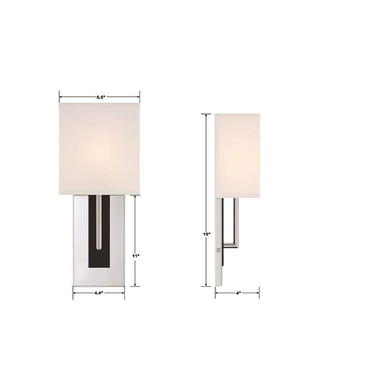 Image 7 Brent 15" High Polished Nickel and Black Forged Wall Sconce more views