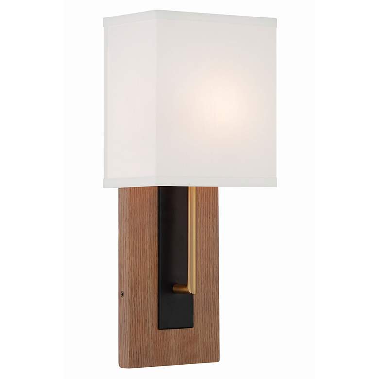 Image 1 Brent 15" High Vibrant Gold and Matte Black ADA Wall Sconce