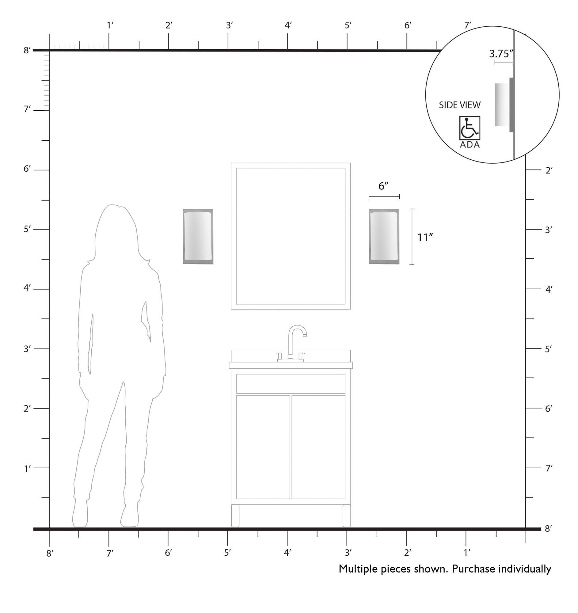 Brenton 11" High English Bronze ADA Wall Sconce