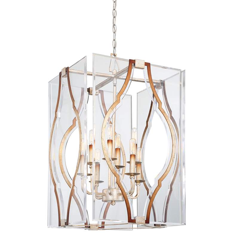 Image 2 Brenton Cove 18 inchW Gold Mist Gold Leaf 8-Light Foyer Pendant